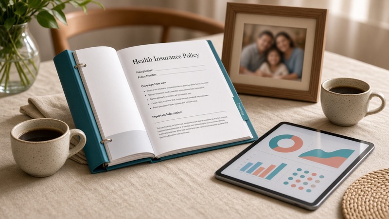 Comparison chart concept of family health plan deductibles and premiums